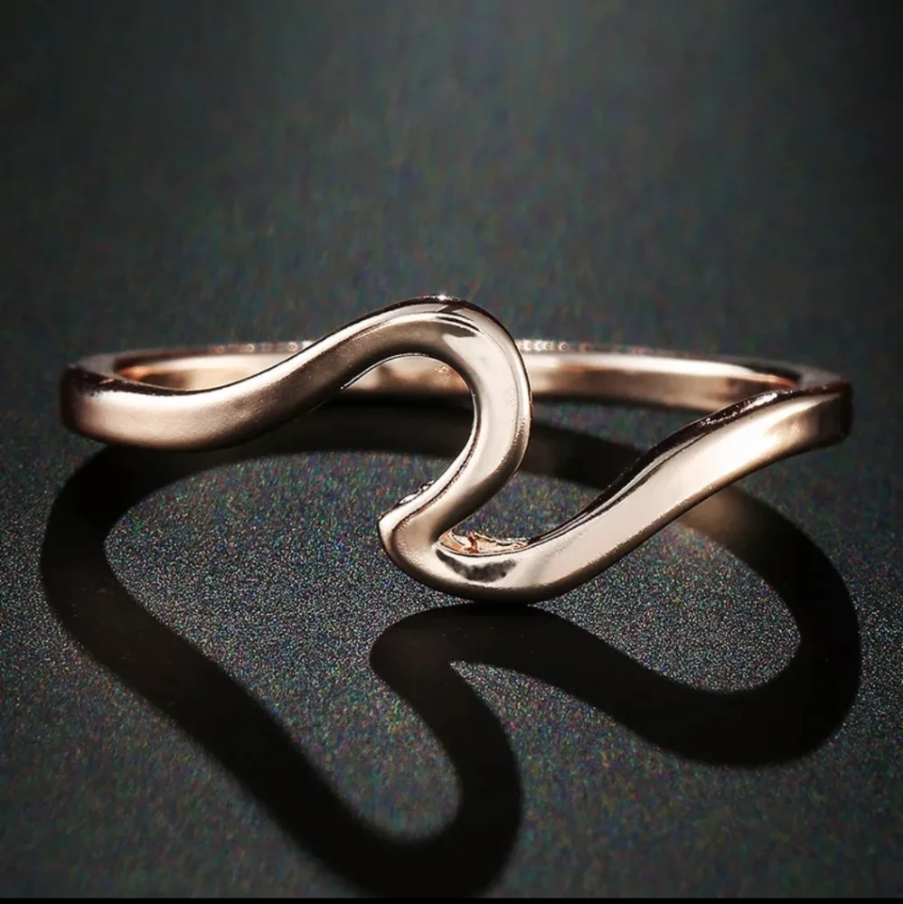 Wave Ring Bohemian Copper Metal Rose Gold